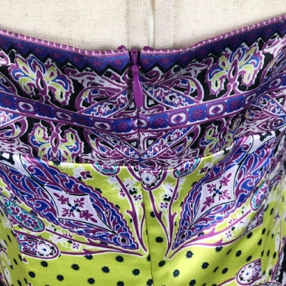 Vintage Slip Dress Y2K ECI V-neck purple print mini Size 8 NWOT - Picture 5 of 8